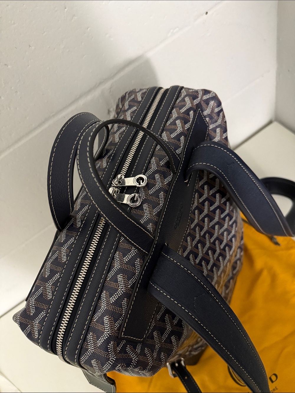Goyard Cisalpin Backpack Goyardine Blue & Brown - Picture 4 of 8